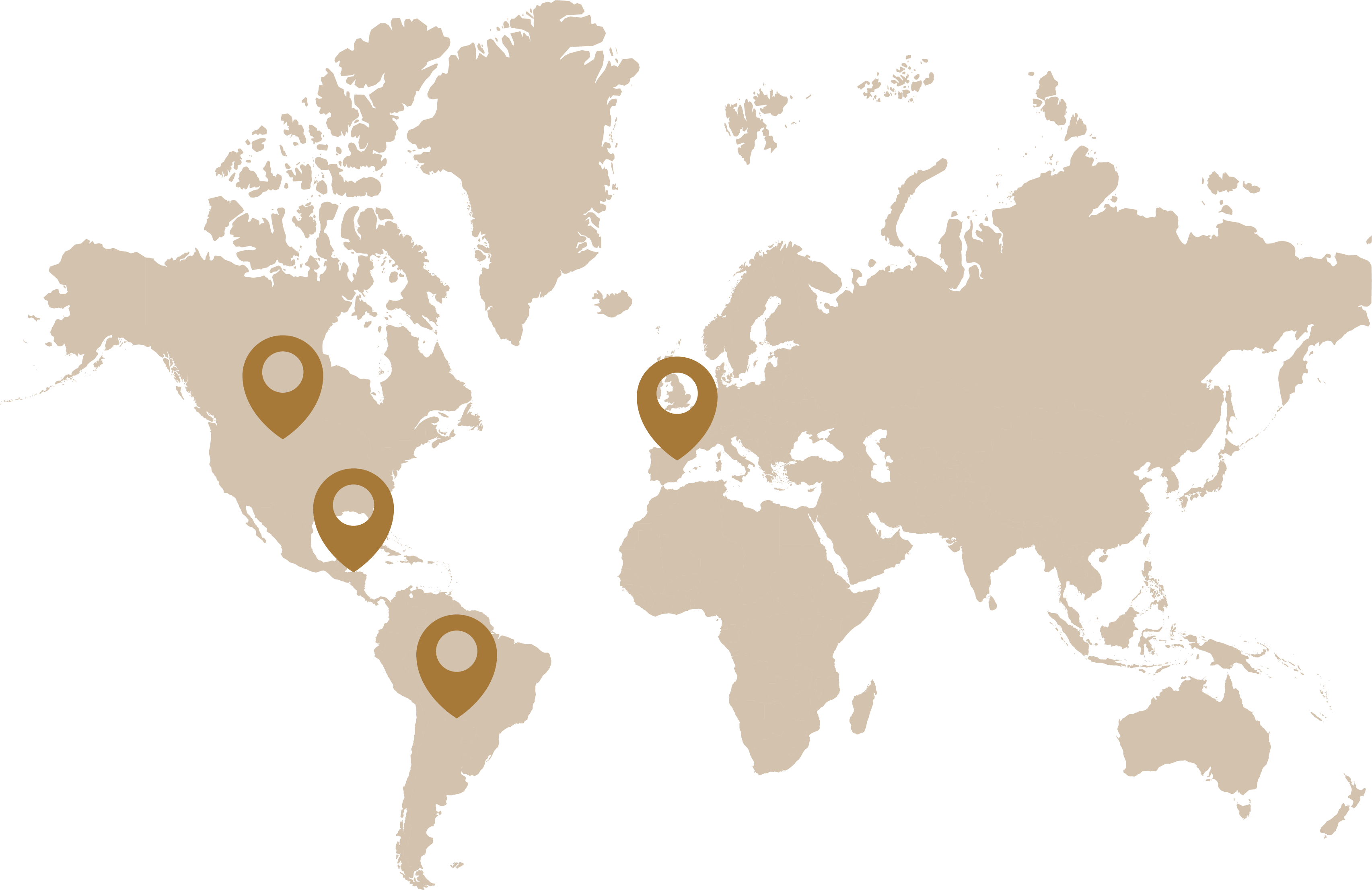 Mapa con los países donde Ministerios Verbo tiene presencia